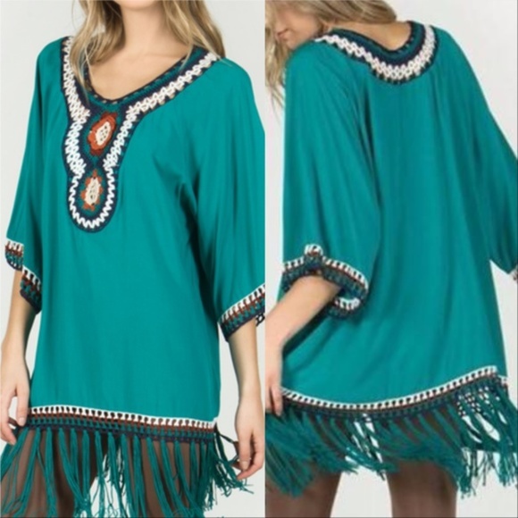 ZIGGY Teal Tunic Top - Picture 2 of 4